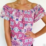 Belle Sky  Paisley Flowy Off-shoulder Blouse Women’s Size Medium Photo 0