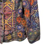 Chico's Vintage  Patchwork Jacket Womens Size 2 Artsy Boho Coat Tapestry Floral Photo 6