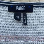 Paige  Size XS Midi Striped Ruffle Rayon Belted Side Slit Blue Navy Photo 4