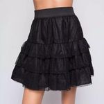 Cynthia Steffe Cynthia  Black Tiered Lace Polka Dot Skirt Size 6 Photo 0