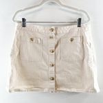 J.Crew Textured Denim Mini Skirt Gold Buttons Ecru Cream 31 / 12 Photo 2
