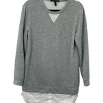 BCBGMAXAZRIA Whitnie Gray Crewneck French Terry Pullover Sweatshirt Dress Size S Photo 0