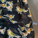Banjara Black Scarf with Multicolor Bird Print Rayon‎ Green Orange White Flowy Photo 3