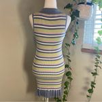 Hippie Rose ‎ V-Neck Sleeveless Sweater Dress Stripe Ruffled Hem Size Small Photo 2