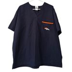 NFL Team Apparel  Broncos XL Nursing‎ Scrub Top Medical Polyester Blend Football Photo 0