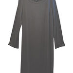 Eileen Fisher Gray Long Sleeve Jersey Knit Midi Dress Size L Minimalist Style Photo 0