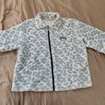Pastel Leopard Print Zip Up Jacket Blue Photo 0