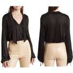  All Saints Penelope Tie Neck Bodysuit Womens Size US‎ 4 Black *FLAW Photo 1