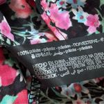 ZARA  Red Pink Black Green Floral Long Balloon Sleeves Midi Dress Women’s Small Photo 9