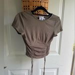 Princess Polly  Brown Ruched Crop T-Shirt Photo 0