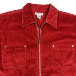 Talbots  Women's Size‎ Medium Corduroy Full Zip Shacket Shirt Red Cotton Layering Photo 4