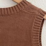 Brandy Melville  Brown Cropped Sweater Vest Top Academia Knit Small Photo 4