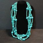 Blue glass beaded multi stand layering necklace Photo 0