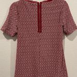 Anthropologie MAEVE Burgundy White Short Sleeve A-Line Mini Dress Photo 5
