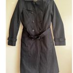 Brooks Brothers  Women’s wool / cotton Classic Trench Coat Navy Blue size 4 Photo 6