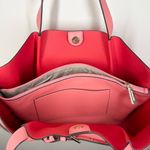 Michael Kors Emilia Large Pebbled Leather Tote Bag Grapefruit Pink Buckle Accent Photo 5