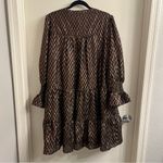 NWT Pomander Place Metallic Ikat Kenzo Dress XXL Black Photo 4