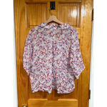 Rag and Bone  Floral Print Oversized Sheer Button Front Blouse Top Small Photo 3