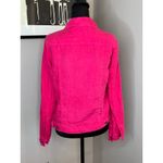 Michael Stars Linen Button Front Trucker Jacket Hot Pink Women's Boho Medium Photo 3