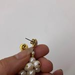 TWO PAIRS VINTAGE FAUX PEARL GOLD TONE EARRINGS Photo 3