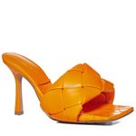 Bottega Veneta NWOT Tangerine Orange intrecchiato Lido sandals Size 38 Photo 1