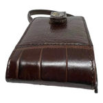 Brighton  Cell‎ Phone Holder Brown Pebble Leather with Croc Trim Wrist Strap​​​ Photo 4