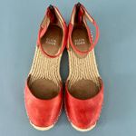 Eileen Fisher Lala Red Orange Leather Espadrille Flats Photo 6