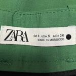 ZARA  Women's Green Wool Straight Wide Leg High Rise Trousers Dress Pants Size S Photo 3