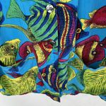 Nordstrom Vintage Size M Silk Button Up Shirt Town Square Fish Print Women's Photo 3