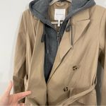 Avec Les Filles NWT  Double Breasted Trench Coat Size XS with Zip Out Faux Hoodie Photo 4