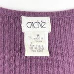 Cache Medium Sweater Dress Purple Knit Sheer Sleeves Above Knee Shift Scoop 1296 Photo 5