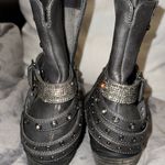 Not Rated  Black Rhinestone Ankle Boots Booties Photo 5