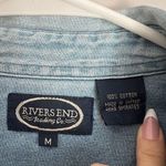 Vintage Denim Embroidered 'Real Time' Button Up Shirt Size M Photo 3