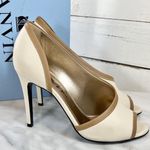 Ecru Lanvin Paris Leather D’Orsay Open Toe Stilettos Photo 3