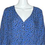 Loralette Maxi Dress Blue Cheetah Print Geometric Print Tiered 3/4 Sleeve Size undefined Photo 2