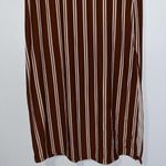 Rue 21 Striped Maxi Skirt Women’s Size L Pull On Stretch w Side Slit Brown Photo 2