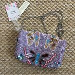 ZARA Viral Made in India Handcrafted beaded sequin butterfly clutch bag w chain Photo 2