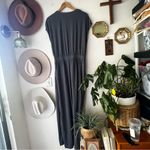 Halara  V Neck Short Sleeve Wide Leg Flowy Waffle Casual Jumpsuit grey SIZE LARGE Photo 4