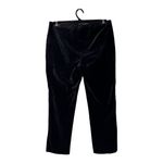 Vince  Pants Women Large Black Velvet Straight Leg Split Hem Ankle Holiday Preppy Photo 2