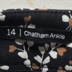 Talbots  Black White‎ Brown Floral Chatham Ankle Pants 14 Stretch Side Zip Photo 4