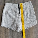 Free People Cream Off-White Tweed Shorts Frayed Hem High Waist Women's Size 6 Photo 4