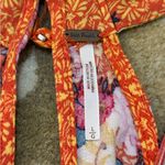 Free People Dream Darlin orange floral print v-neck halter tank top women’s L Photo 4