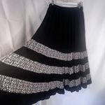 Signals Black White Tiered Stripe Aline Lined Flowy Boho Maxi Skirt Size Medium Photo 4