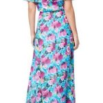 Betsey Johnson Off-The-Shoulder Floral Maxi Dress Malibu Blue Photo 1