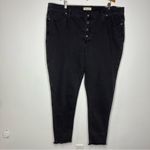 Madewell  10” high rise skinny jeans raw hem button‎ fly black size 37 tall NWT Photo 1
