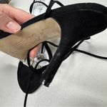 Pelle Moda Black Leather Silver Rhinestone Heels Womens 7.5 Bling Lace Up Ankle Photo 7