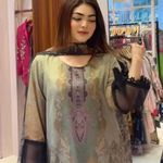 Bollywood design chiffon 3pc kamiz set Indian Pakistani Green Size L Photo 7