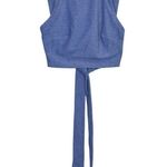 Madewell  Terry Tie Back Crop Tank Top XS Blue Purple Beach Boho Festival Y2K Photo 1