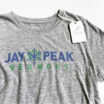 Jay Peak Vermont Ski Resort Women’s Short Sleeve Tshirt NWT L Gray Size L Photo 1