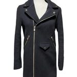 Maje Wool Zippered Navy Peacoat Photo 0
